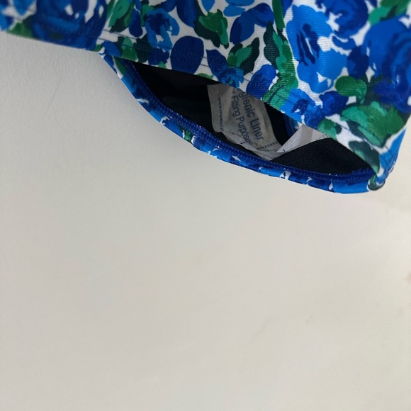 Floral Blue Women's One Piece Swimsuit - Picture 2 of 5